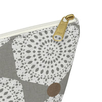 Lace Hexagon Accessory Pouch w T-bottom in Gray